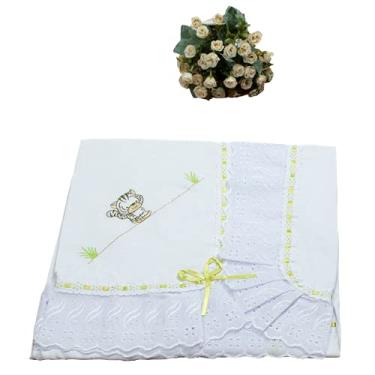 Imagem de Manta Infantil para Bebê com Lasie 100% Algodão - Elefante Chevron Amarelo