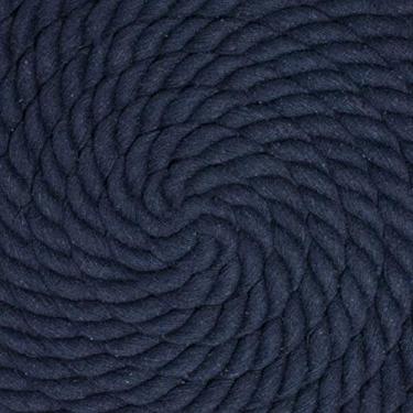 Imagem de Corda de algodão trançado natural West Coast Paracord – Corda artesanal – Corda tripla super macia e forte para esportes, decoração, artesanato, macramê, uso interno (1,5 cm x 7,5 m, azul marinho)