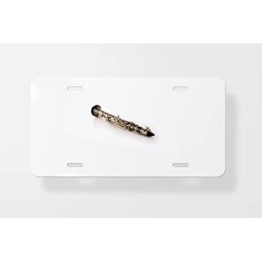 Imagem de Capa para placa de carro com clarinete preto isolado em branco - Capa para placa de carro - Capa para placa de carro 15 x 30 cm