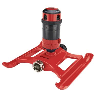 Imagem de Dramm Irrigador ColorStorm Gear Drive em base de metal resistente, durável, 4 padrões, ideal para áreas pequenas, médias e grandes com recurso de passagem, vermelho, 1,2 m de diâmetro