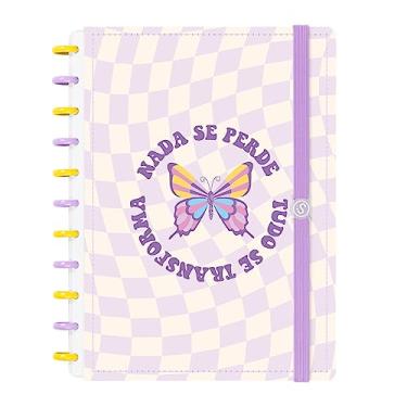 Imagem de Caderno De Disco ISCOOL Inteligente G Retro Borboleta Lilás