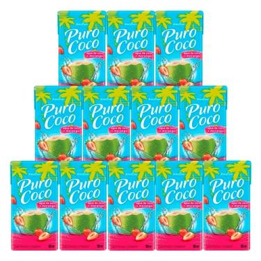Imagem de Água de Coco Puro Coco Morango 180ml 12 Unidades
