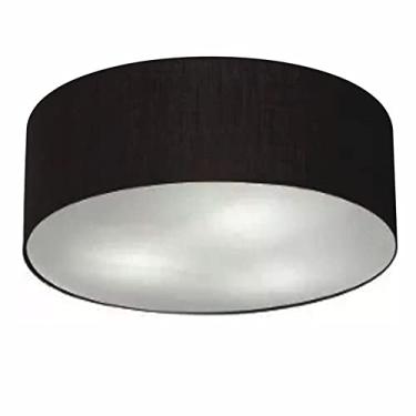 Imagem de Plafon Painel Sobrepor Cúpula Tecido 70x15 cm, Vivare Iluminação, Plafon3049 PR, Preto, Grande
