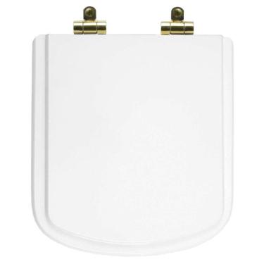 Imagem de Assento Sanitário Poliéster Soft Close Bali Branco para vaso Incepa com Ferragem Dourada