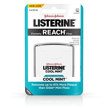 Imagem de Listerine Cool Mint Interdental Floss para um limpador, boca mais saudável, cuidados bucais, 55 jardas (Pacote de 6)
