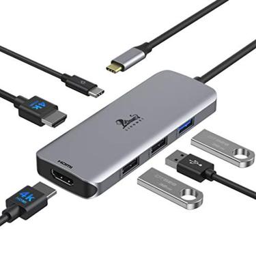 Imagem de USB C Hub Dual HDMI, USB C a Dual Monitores Adaptador para Dual 4K HDMI, 3 USB, PD Charging Port, USB C Docking Station Dual Monitor para Dell XPS 13/
