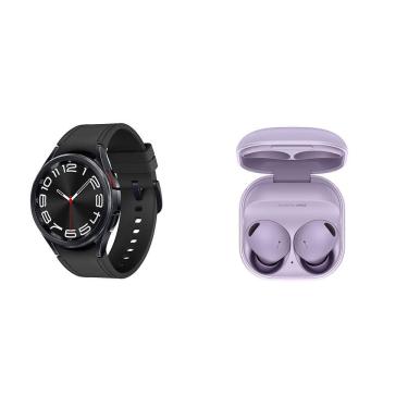 Imagem de Galaxy Watch6 Classic LTE 43mm Grafite + Galaxy Buds2 Pro Violeta Kit