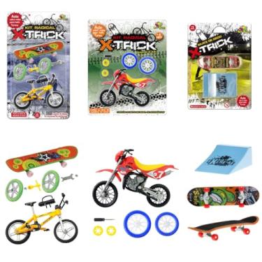 Imagem de Miniatura Skate De Dedo Com Rampa, Bicicleta de Dedo, Moto de Dedo, Miniatura Skate de Dedo