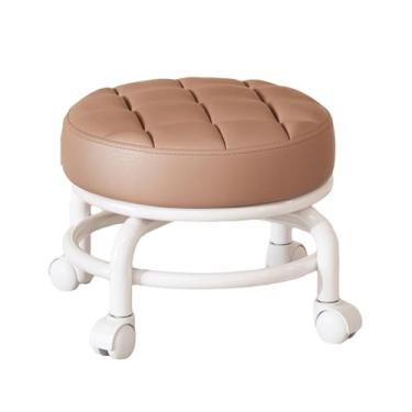 Imagem de WeiLaiKeQi Cadeira giratória de 360° com rodas de polia para cadeira giratória para trabalho doméstico, rodízios giratórios universais para sala de estar, cozinha, café