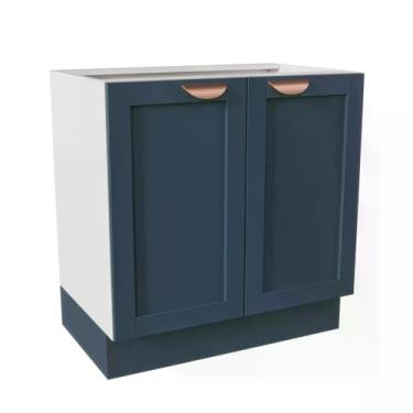 Imagem de Balcão 2 Portas 80cm sem Tampo Arizona Cabecasa Madeiramadeira Branco/azul
