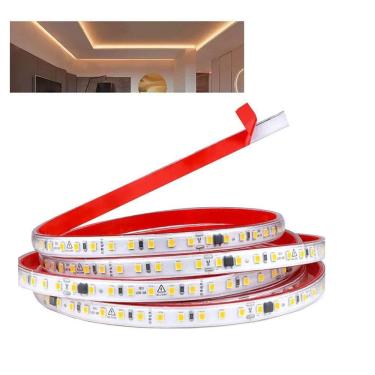 Imagem de Fita Led 3000K SMD 3 Metros 127V Plug Conector Fita Dupla Face Perfil Recepçao Gesso Sanca