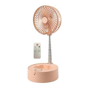 Imagem de Gralara Ventilador de pé portátil com ajuste de velocidade, ROSA, Tamanho real