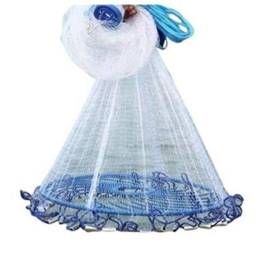 Imagem de Rede Tarrafa Chinesa Disco 4 Metros Pescaria Pesca Peixe Malha 5 Multifilamento Mar Resistente