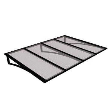 Imagem de Toldo Fixo Em Policarbonato Alveolar Cristal - 2,00m X 1,00m - Estrutura Preta