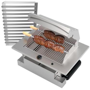 Imagem de Churrasqueira Cooktop À Gás Gn Sem Fumaça De Embutir Aço Inox