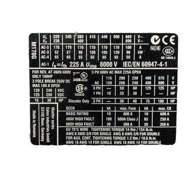 Imagem de Contator DILM170 (RDC240) 220VCC 50/60HZ 170A - Eaton