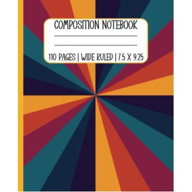 Imagem de Caderno de composição para meninas: design retrô vintage com tema pop estético | Boho | Caderno de composição fofo para meninas, adolescentes, estudantes, professores e... Caderno | 19 x 23,5 cm | 110