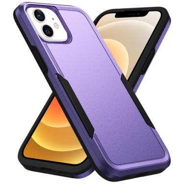 Imagem de Hsefo Capa projetada para iPhone 12 e capa para iPhone 12 Pro, capa de telefone resistente à prova de choque à prova de queda à prova de poeira anti-riscos para iPhone 12 e 12 Pro -roxa