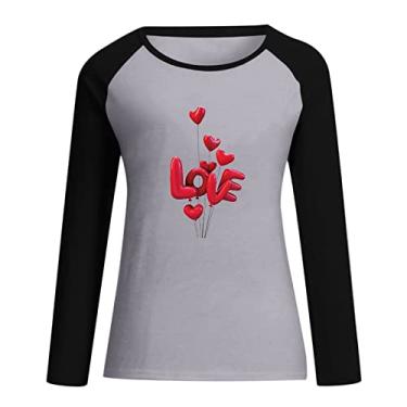 Imagem de Camiseta masculina para o dia dos namorados, casual, amor, casal, combinando, roupas de dia dos namorados, camisetas de algodão, Cinza, 3G