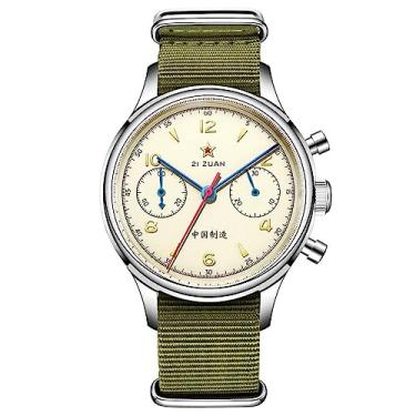 Imagem de MUKEMAO Relógios de pulso masculinos Seagull 1963 cronógrafo ST1901 movimento de corda manual 38 mm 40 mm safira espelho acrílico, Pescoço de ganso de safira, 38 mm