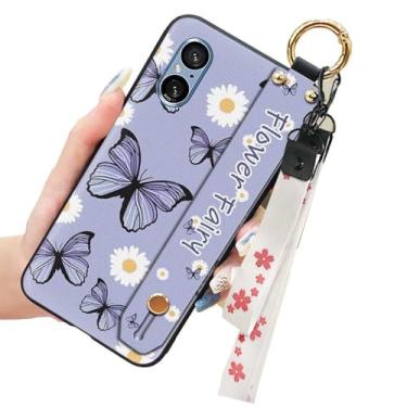 Imagem de Capa de telefone traseira de silicone em gel TPU com estampa de borboleta de margarida e borboleta para Sony Xperia Series (Sony Xperia 5 V)