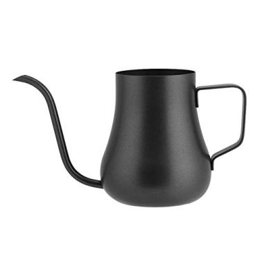 Imagem de Chaleira de café preta moderna, chaleira de café com pescoço de ganso, cafeteira de gotejamento de aço inoxidável, 280 ml, de aço inoxidável, preta, bico de ganso, bico longo