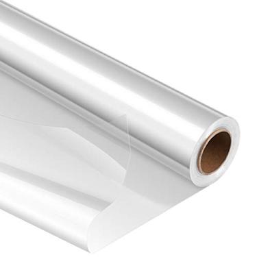 Imagem de STOBOK Rolo de celofane transparente – Largura desdobrada 80 cm x 30 pés 3 mil espessamento de filme longo transparente para papel de embalagem de cesta de flores