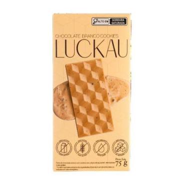 Imagem de Barra Chocolate Branco Com Cookies Luckau 75G