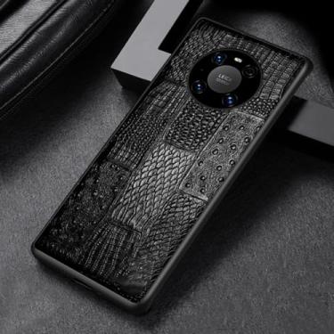 Imagem de Capa de telefone de couro para huawei p60 pro mate 60 60pro 60rs 40pro 50pro capa traseira para honor magic 6 5 pro, preto, para huawei mate 40 rs
