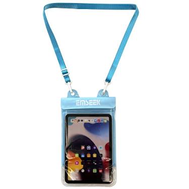 Imagem de EMSEEK Waterproof Ebook Reader Case Waterproof Tablet Cover Dry eReader Bag Waterproof Holder Pouch for Amazon Kindle Paperwhite Oasis Fire 7 IPAD Mini Passport Wallet Key Fob Money Phone(Blue)