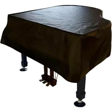 Imagem de Capa preta para piano de cauda Capa de couro para piano de cauda à prova de umidade e poeira Capa de piano à prova de som para tocador grande Capa protetora para piano de cauda, ​​180 cm/71