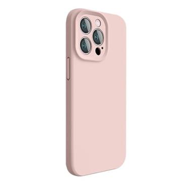 Imagem de Capa para iPhone 15 Pro: Capa protetora completa de silicone líquido para Apple iPhone 15 Pro à prova de choque com recorte preciso Untra Thin (Rosa-2)