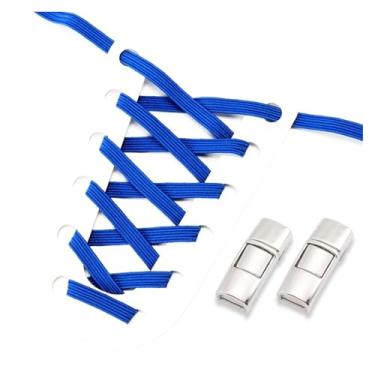 Imagem de No Tie Shoe Laces Men And Women Sneakers Metal Lock Lazy People Shoelace Elastic Shoelaces Shoe Accessories(Royal blue)
