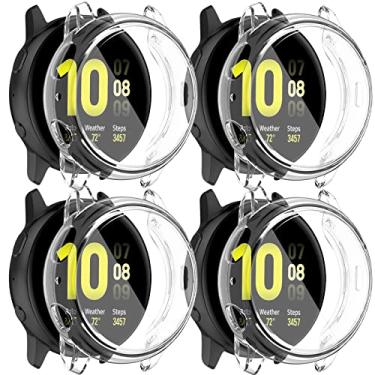 Imagem de [Pacote com 4] Amzpas Capa protetora de tela compatível com Samsung Galaxy Watch Active 2 de 40 mm, capa completa de TPU (poliuretano termoplástico) macio para smartwatch Samsung Galaxy Active 2 (transparente, transparente, transparente, transparente, 40 mm)