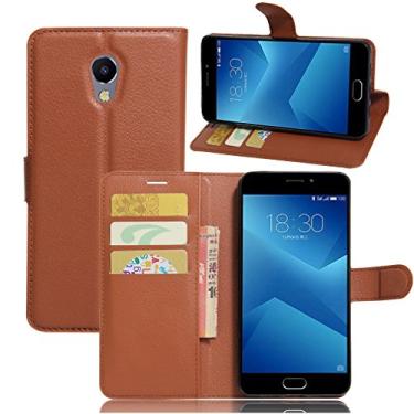 Imagem de Capa carteira MEIZU M5 Note, capa carteira flip de couro PU premium com compartimento para cartão, suporte e fecho magnético [capa interior à prova de choque de TPU] Compatível com MEIZU M5 Note