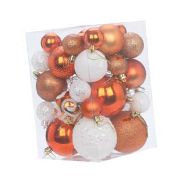 Imagem de Esquirla 36 peças decorações de árvore de natal decoração de natal enfeites de bola de natal para guirlanda celebração aniversário ano novo porta, Branco Laranja