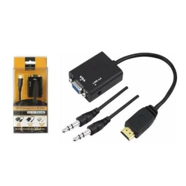 Imagem de Adaptador Conversor Vga-Hdmi - Cabo Conversor, Preto