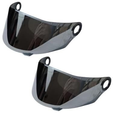 Imagem de Kit 2 Viseira Para Capacete Espelhada Ls2 FF358 FF392 FF396 FW3 GT Anti Risco Helt Texx Mormaii (Cromada/Cromada)