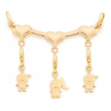 Imagem de Conjunto kit pingente banhado ouro 3x 24k 18k e 22k  feminino rommanel