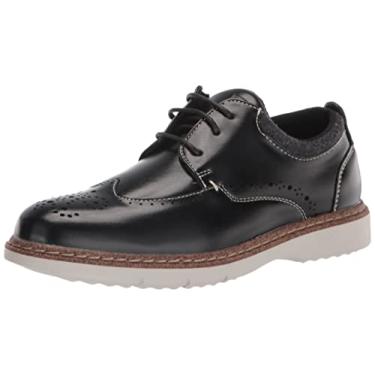 Imagem de STACY ADAMS Sapato Oxford unissex infantil Synergy Wingtip Lace, Preto, 11 Big Kid
