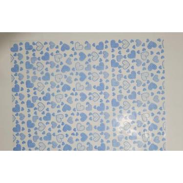 Imagem de Papel de Seda 50x70 cm  Pacote C/50 Unidades  - CORAÇÃO AZUL - ART COL