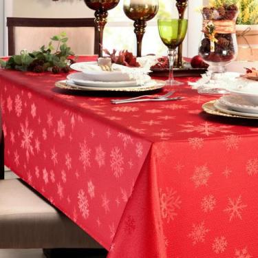 Imagem de Toalha de Mesa de Natal Retangular 8 Lugares Impermeável 1,60X2,70M Ve