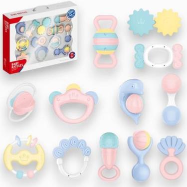 Imagem de Kit de Chocalhos E Mordedores Para Bebês 12 peças educativas Primeiros