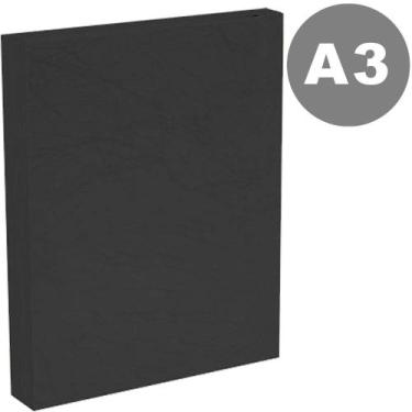 Imagem de Capa Para Encadernação PP A3 0,30mm Preto c/100un - Marketmil