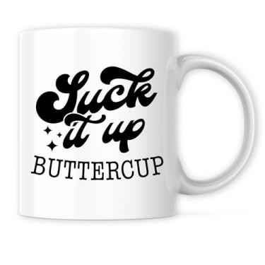 Imagem de Caneca Suck It Up Buttercup - Caneca engraçada hilária e sarcástica de humor - Caneca de café de 325 ml Ótimo presente para férias, aniversário, Natal - Caneca de sublimação de tinta cerâmica premium