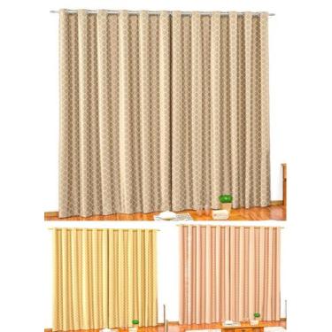 Imagem de cortina sala semi blackout prata perciana moderna blecaute 3m jacquard