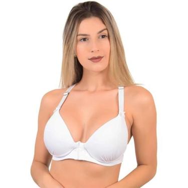 Imagem de Sutiã Plus Size Liso Nadador Bojo Alça Regulável - WLS Modas, Branco, 