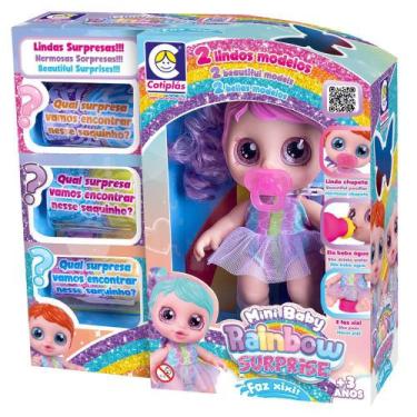 Imagem de Mini Rainbow Surprise Faz Xixi Com Mechas Lilás - Cotiplás