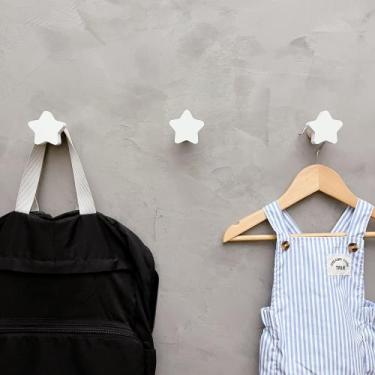 Imagem de 3 Ganchos de parede estrela infantil decoração bebê 3Esbb15c - Souveni
