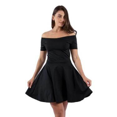 Imagem de Vestido Ombro a Ombro Manga curta - Diluxo, G, Preto